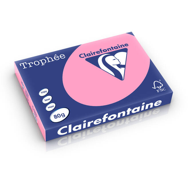 Kopieerpapier A4 roze FSC houtvrij 500 vel, 80 grs.